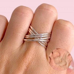 Anillo Alianza media caña triple 1mm de Plata 925